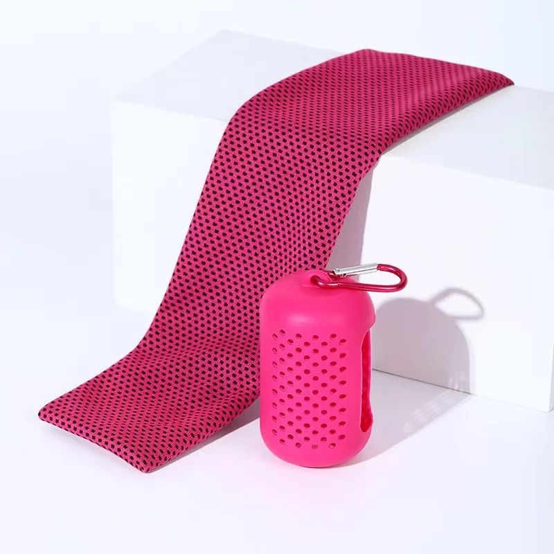 Custom Summer Ice Silk Cooling Sports Towel Outdoor Fitness Quick-Dry Sweat-Absorbing Temperature-Reducing Silicone Sleeve preview 3