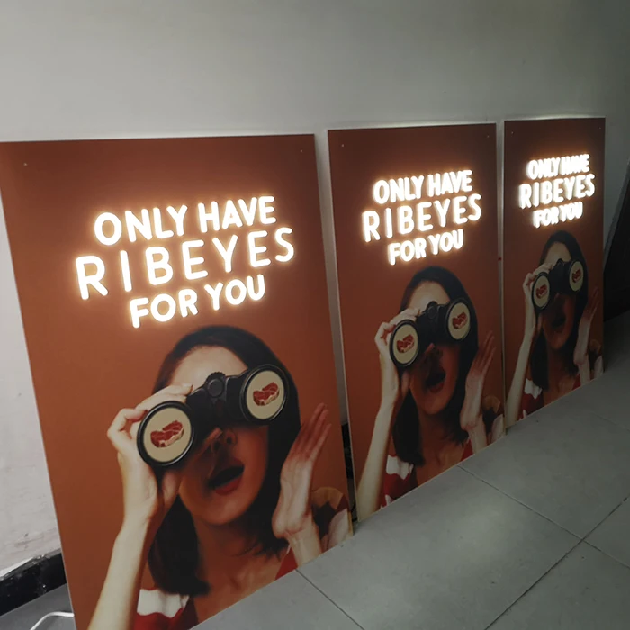 3D LED Illuminated Acrylic Letters - High-Brightness Supermarket Wall Mounted Advertising Sign
