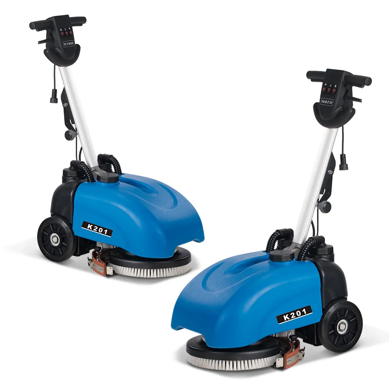 Blue Color  T201 Small Size 13 Inch Brush Automatic Hand Held Electric New Design Industrial Compact Floor Scrubber With Cable