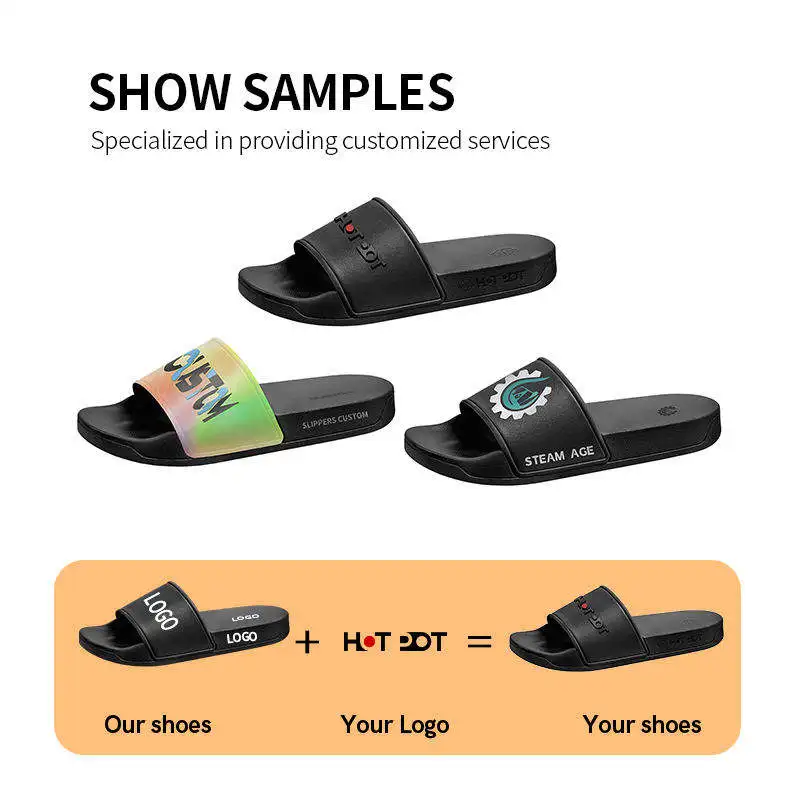 Hentol Custom logo Slides Sandal Vendor Customised Slide Sandals Flat Slippers for Women and Ladies Trendy Slippers for Women