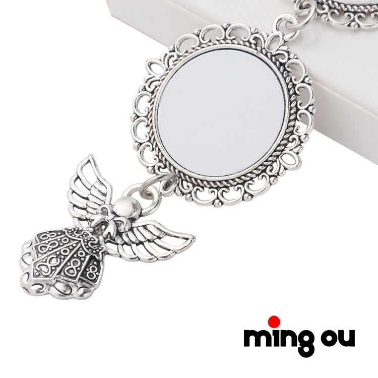DIY Custom  Brooch Sublimation Metal Brooch with Angel wings