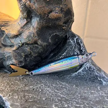 Lure UV Metal Jig Little Sprite 3D Printed Iron Plate Bare Glow-in-the-Dark Saltwater Fish 40g 60g 80g V-Shape Sequin – Metal Jig – view 5