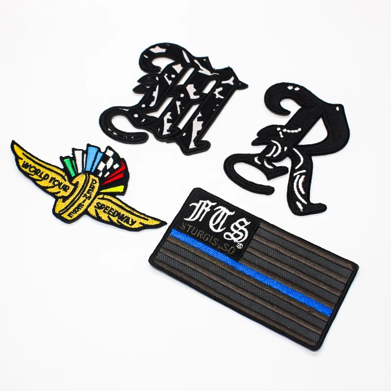 Custom Logo Embroidered Patches Cartoon Iron-On Embroidery Patches with Beads Decoration for Clothing Main Material Fabric