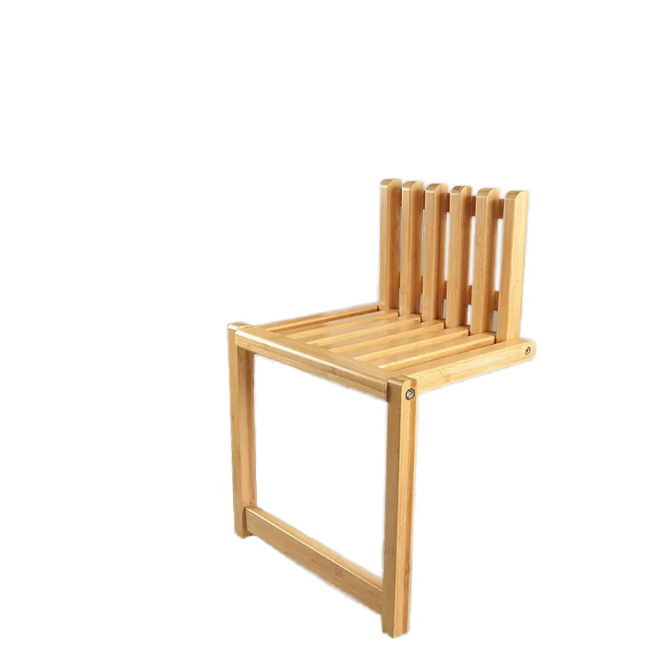 Modern Leisure Bamboo Folding Stool Wall Mounted Foldable Shower Chair Shoe Changing Stool for Bathroom Living Room Bedroom