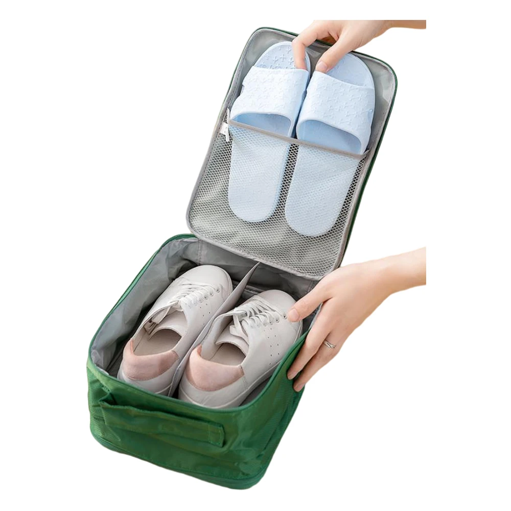 Outdoor Printed Waterproof Travel Shoe Storage Zipper Organizer Shoes Bag