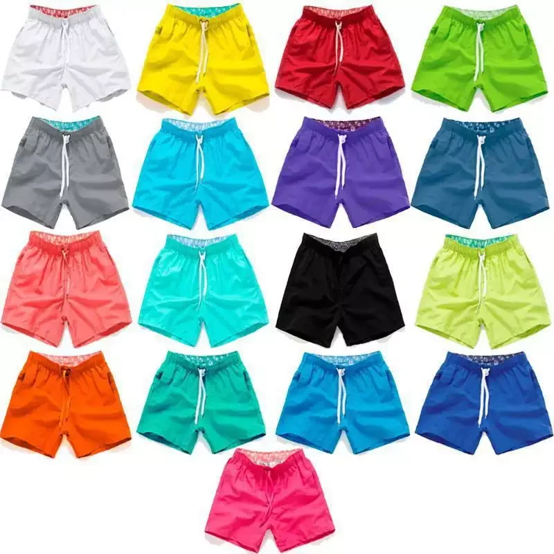 Summer Elastic Waist Shorts Polyester Gym Jogging 5 Inch Inseam Beach Surf Swim Shorts For Men975_voghion.com