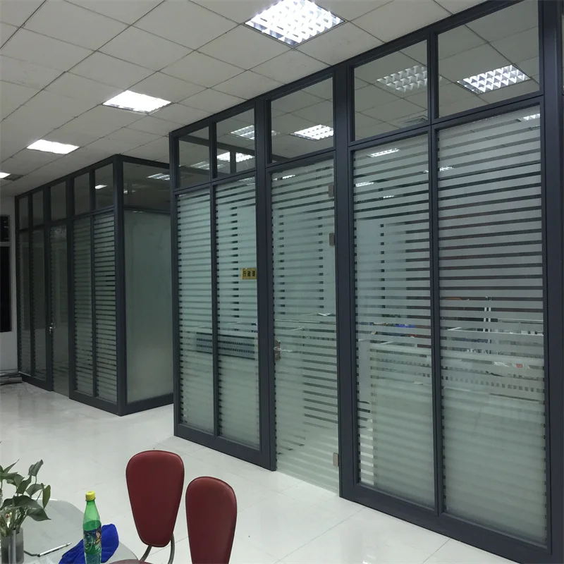 Luxury Retail Store Double Glass Partition | 108mm Wall Thickness Flat Aluminum Frame + Steel Keel factory