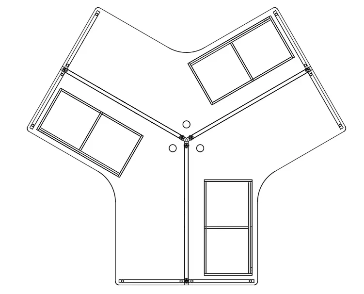 Modern Office Table Design Computer Staff Desk Table 3 Person Cubicle Triangle Office Cubical Workstation
