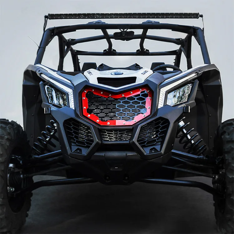 UTV аксессуары Передняя сетчатая решетка для Can-am maverick x3 автомобильная светодиодная из нержавеющей