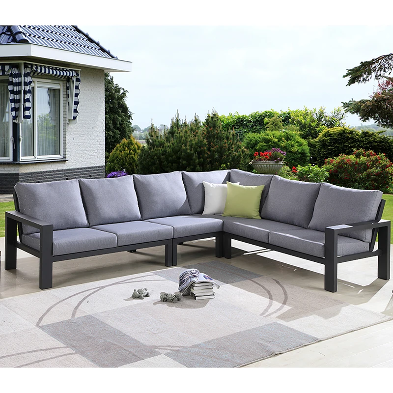 Source patio outdoor garden furniture aluminum grey cushion garden on m.alibaba.com