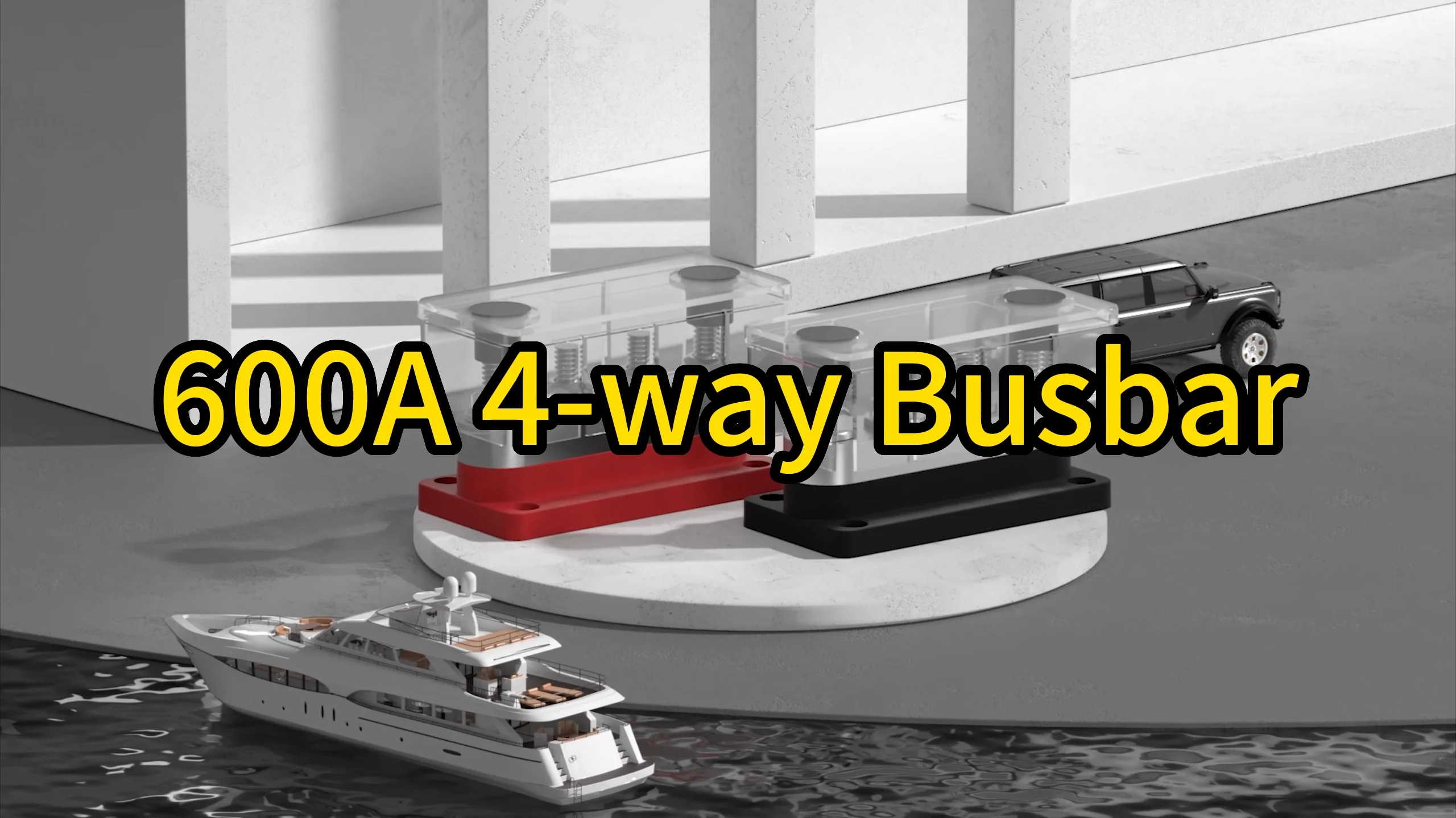 Solid Copper Power Bar Busbar 4 Stud 600a Red M10 Made From Durable Steel And Stainless Steel