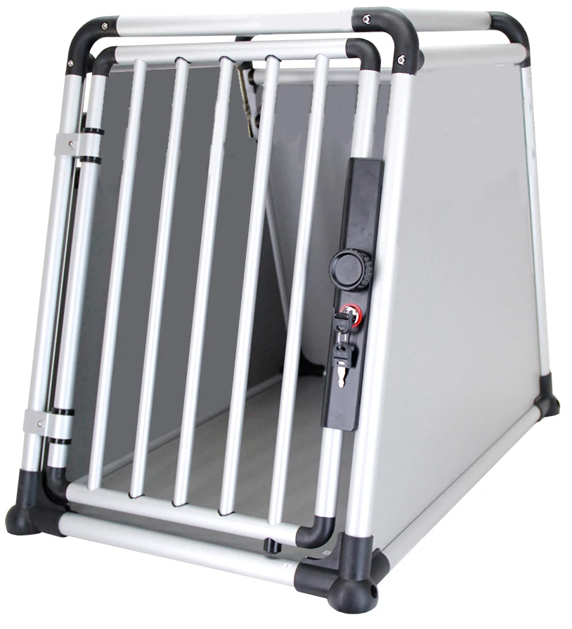 Luxury 2025 Aluminium Dog Car Cage Modern and Classic Style with Wood and Metal Breathable Design in a Box Packaging
