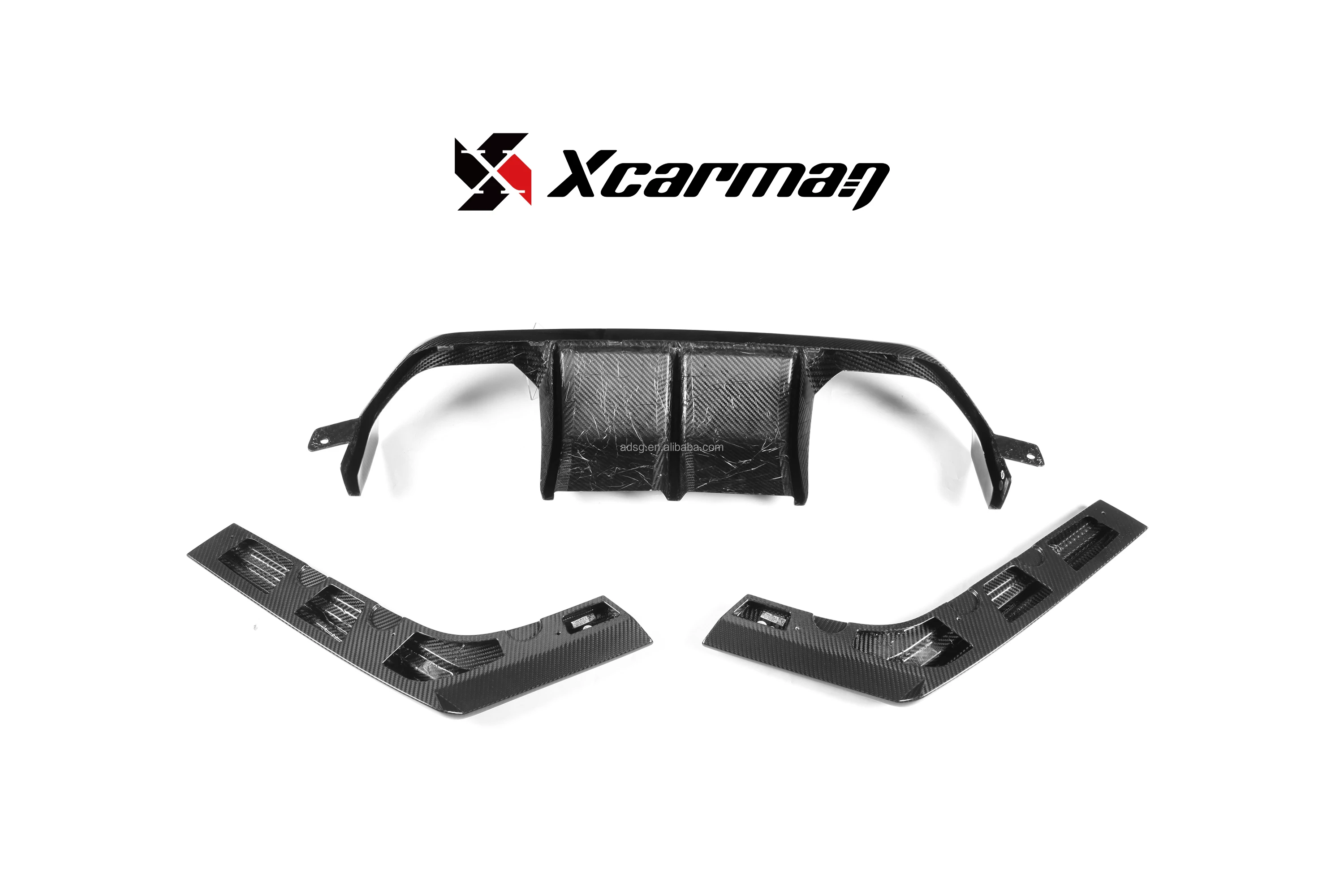 V Style Dry Carbon Rear Bumper Lip Fins Spoiler Rocker Winglet ...