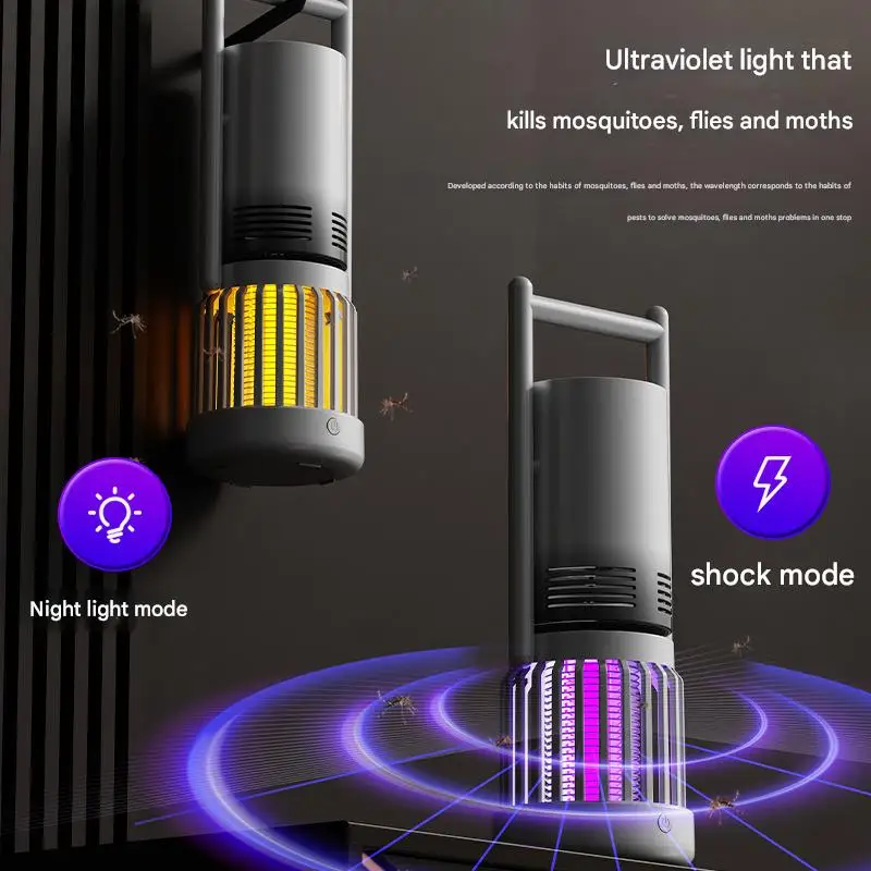 Mosquito Killer Lamp Outdoor Electric Shocker UV Light Bug Zapper Trap 3 in 1 Camping Fan Mosquito Killer Lamp Electronic
