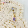 Golden pendant crystal dew-gold-light purple
