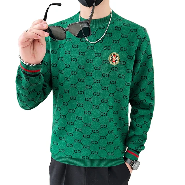 Brand Men's Spring Wool round Neck Pullover Sweater Fashionable Advanced Sense Inside New Autumn and Winter Collection