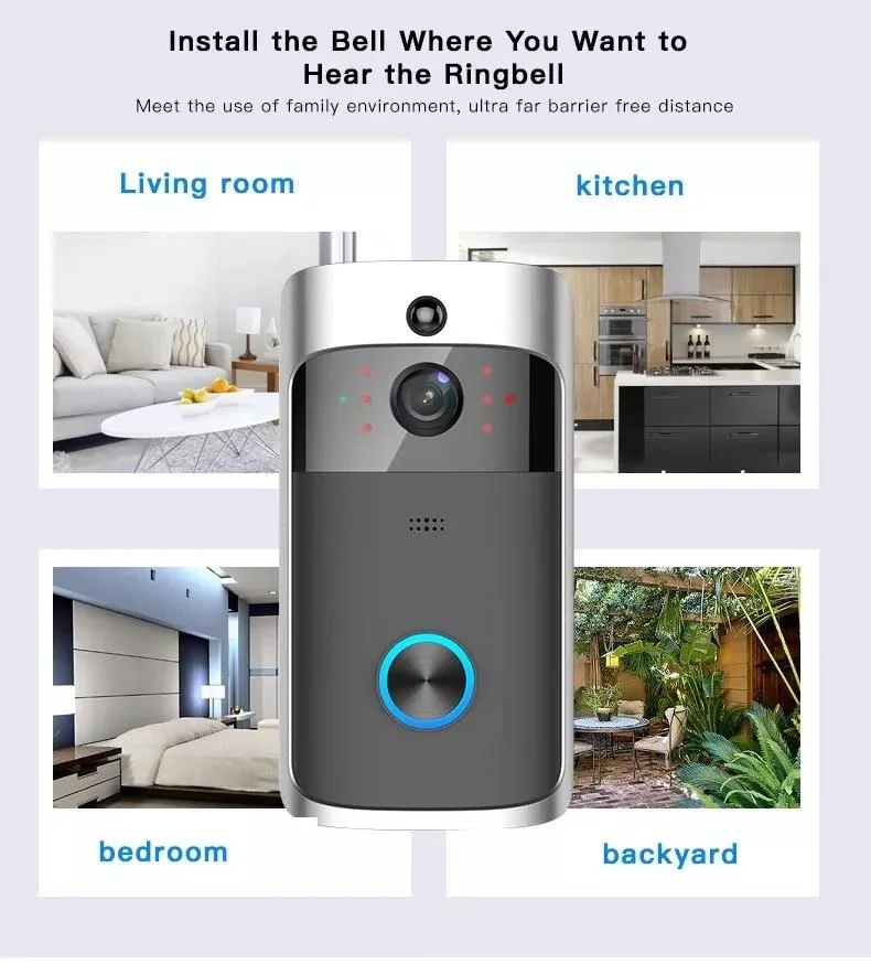 Hongnaer Two Way Intercom Ring Doorbell Wireless Camera HD Smart Security Doorbell With WiFi Camera Aiwit