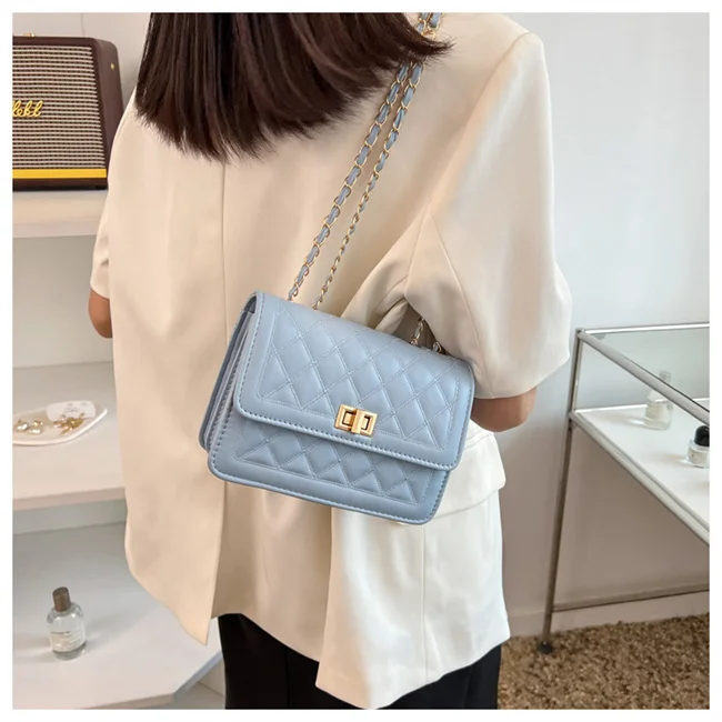 Latest Design Women Fashion Chain Soft Small PU Leather Shoulder Bags For Ladies