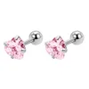 Zirconio rosa en forma de corazón de 3 mm (par)