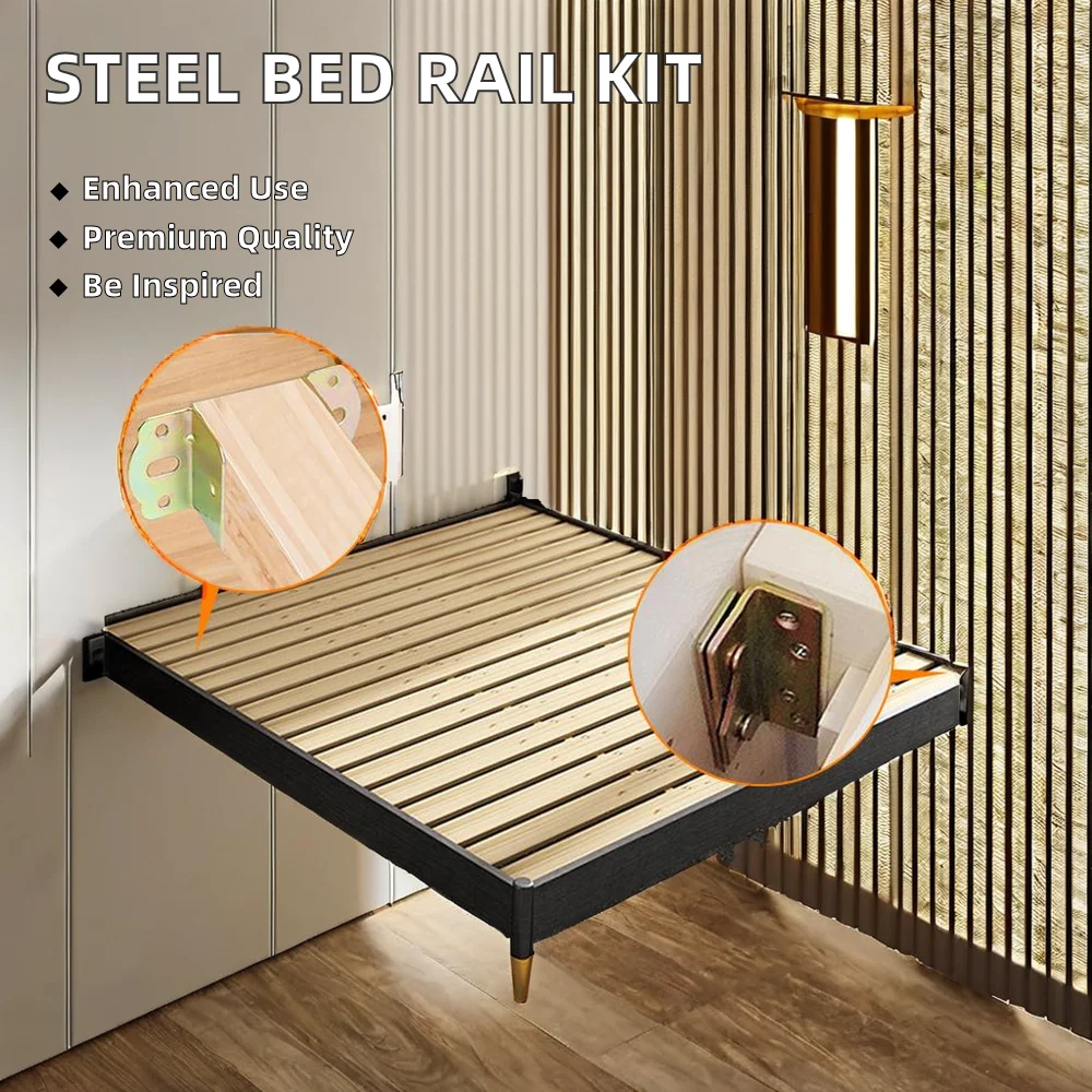 Galvanized Single Steel Flat Angle Bracket Metal Bed Rail Frame Bracket Fastener Functional Furniture Hardware Furniture Hook
