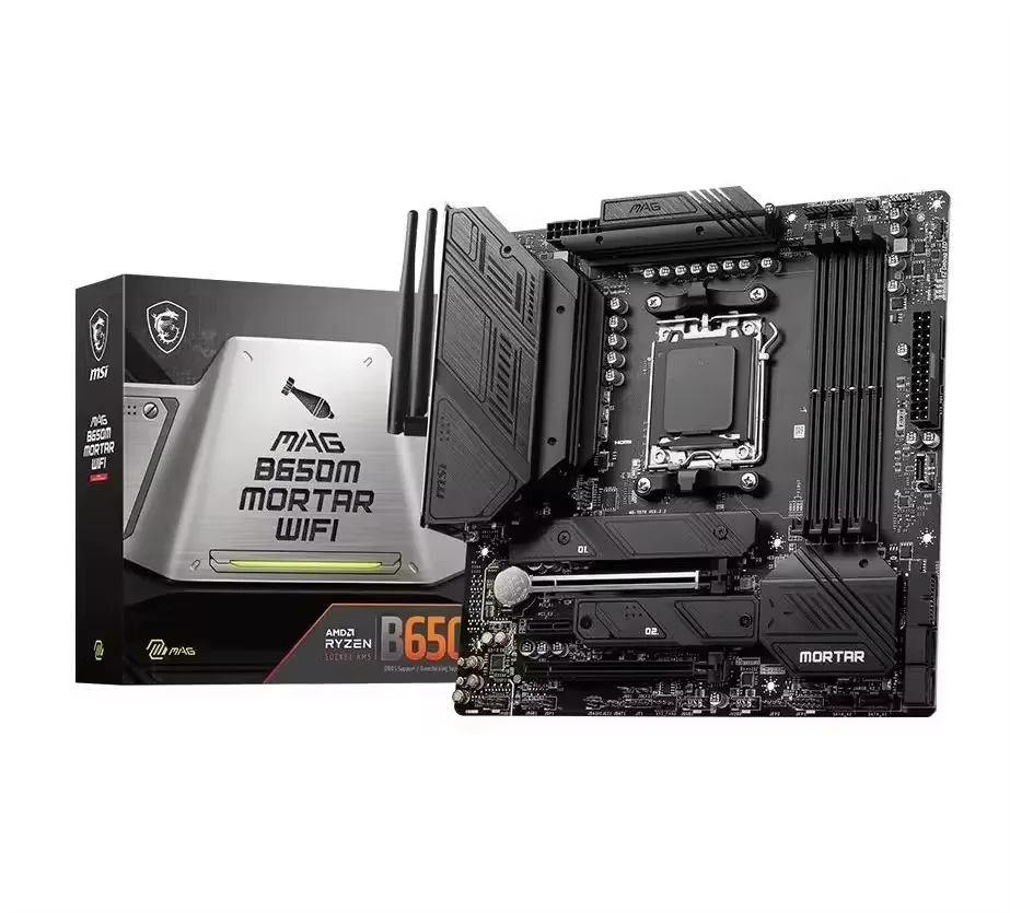 New B650M Mortar motherboard with maximum wireless DDR5 128GB socket AM5 motherboard for m-ATX gaming PCs