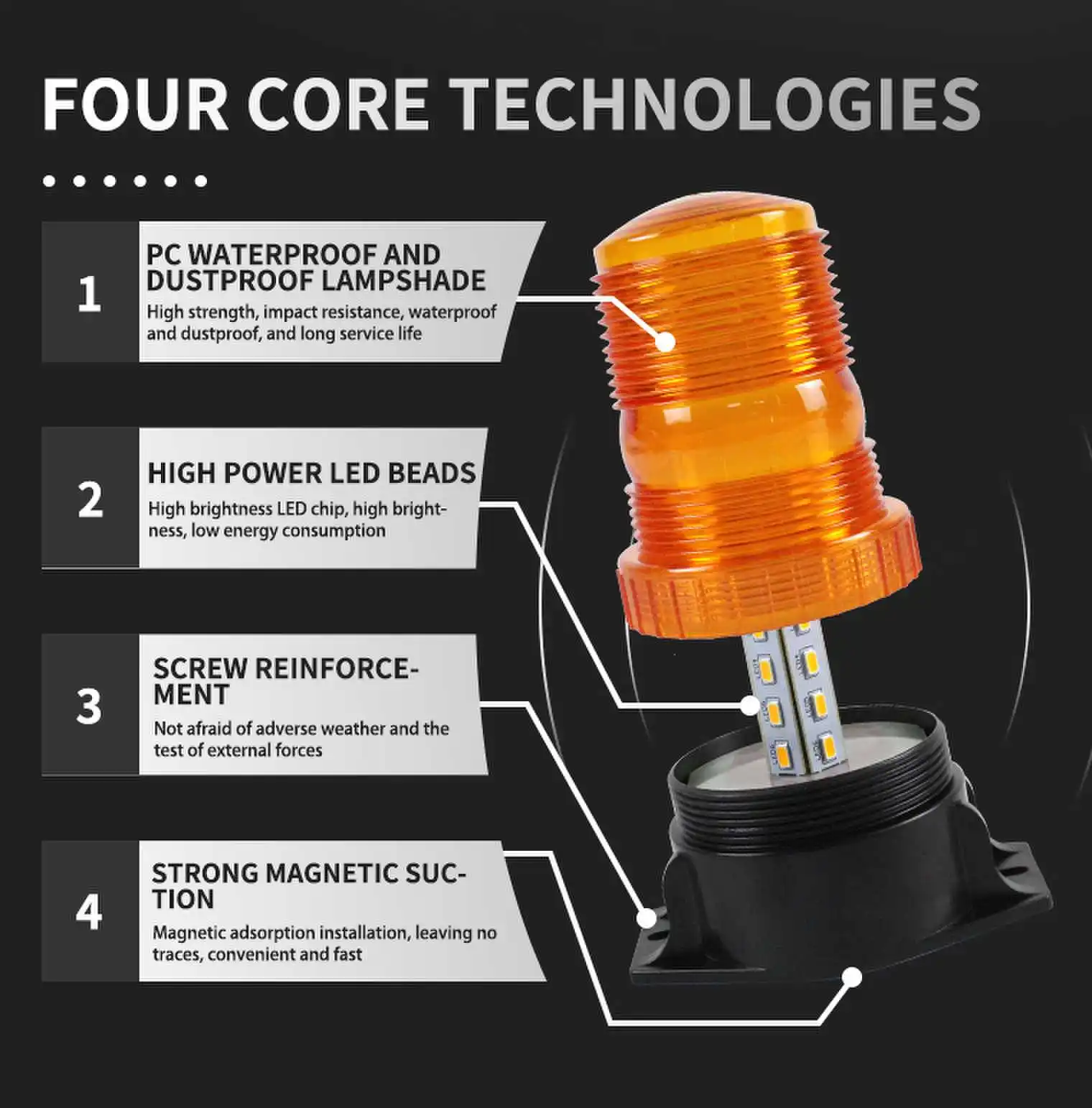 RECT 14 Series Single Row Emergency/Warning LED Light - View #5