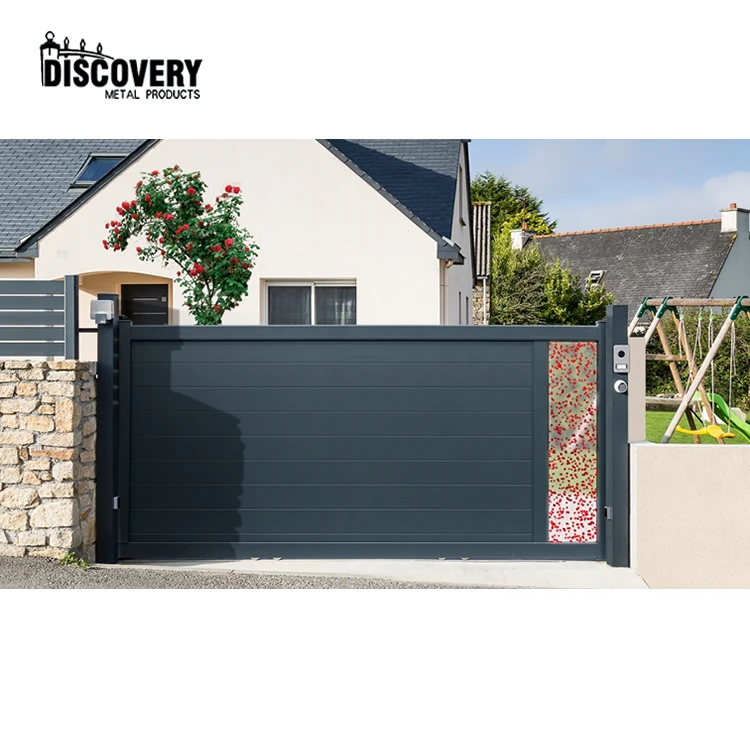 Customized European Style Laser Cutting Screen House Aluminum Sliding Gate Modern Fence and Gate for Villa  Entrance