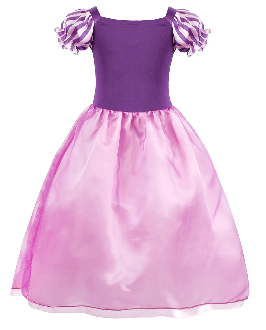 Robes de Princesse pour Filles Raiponce Costume à Manches Longues Robe en Tulle Déguisement pour Halloween Cosplay Noël Xmas Fête avec Perruques Tressées