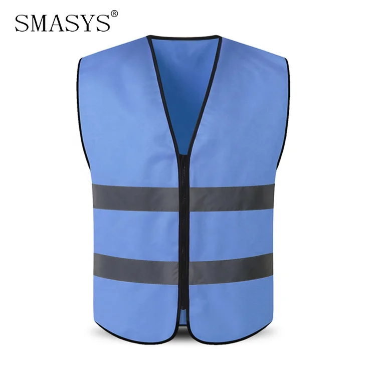 SMASYS Retail Small Order Custom Logo Polyester Knitted Fabric High Visibility Basic Reflective Safety Vest