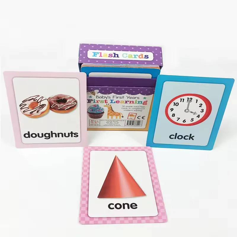 Custom Graphic Alphabet Cartoon Color Cognitive Flash Playing Cards Set for Kids Family and School Education