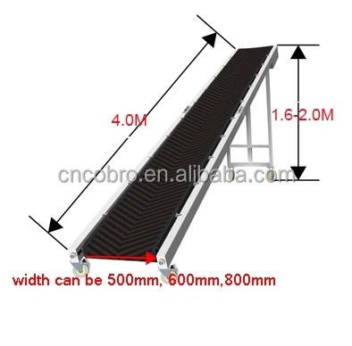 Food Shop Applicable Rubber Belt Stairs Climbing Incline Conveyors