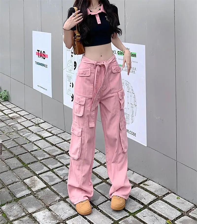 Women Carpenter Cargo Pants For Women Trousers High Waist Loose ...