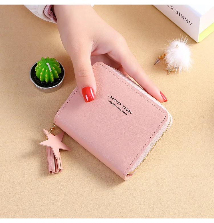 2023 Cherry Embroidery Women's Wallet PU Leather Trend Short Small Wallet  New Student Simple Fashion Wallet Zipper Coin Purse - AliExpress