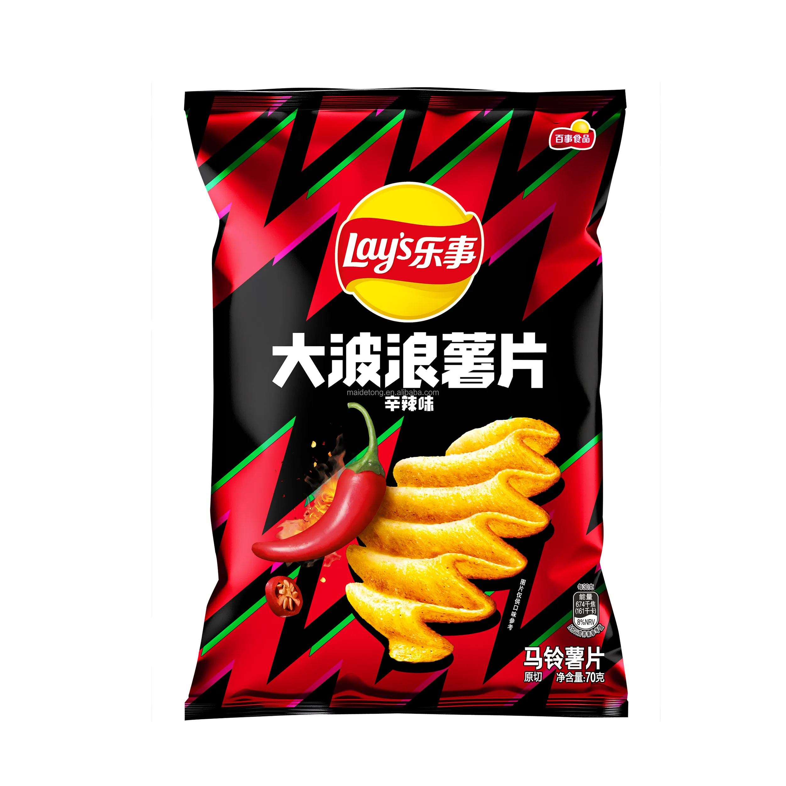 70g Lays Big Wave Shaped Salty Potato Chips Crispy Original Fried Chips Exotic Snack Food In Bag 3862