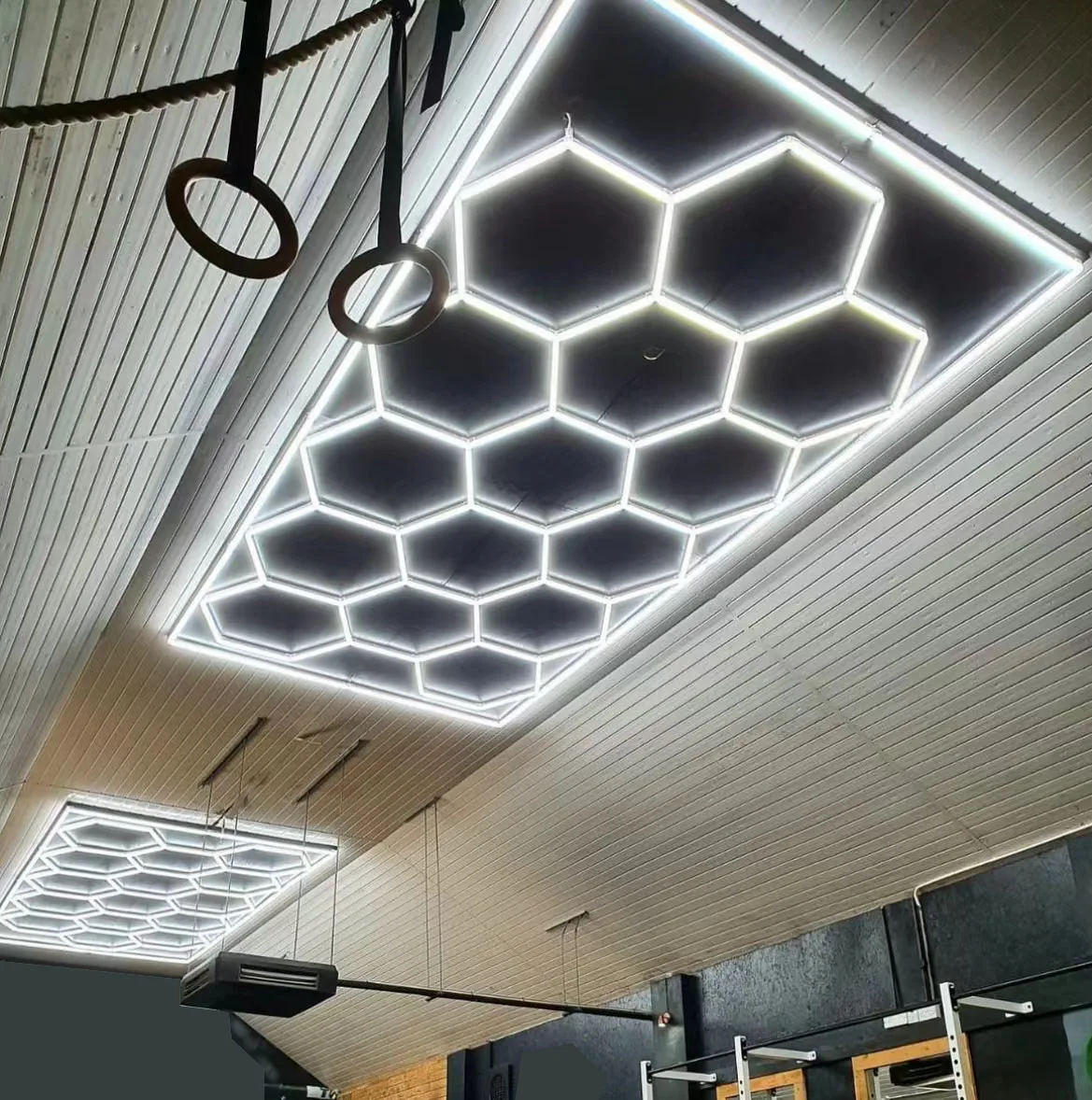LED Hexagon Garage Light: Upgraded 10-100% Dimmable LED