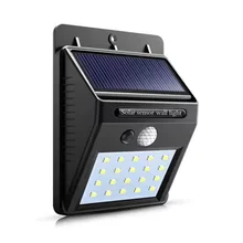 Outdoor 20 LED Garden Wall Lights Wireless Patio LED PIR Solar Powered Motion Sensor Light