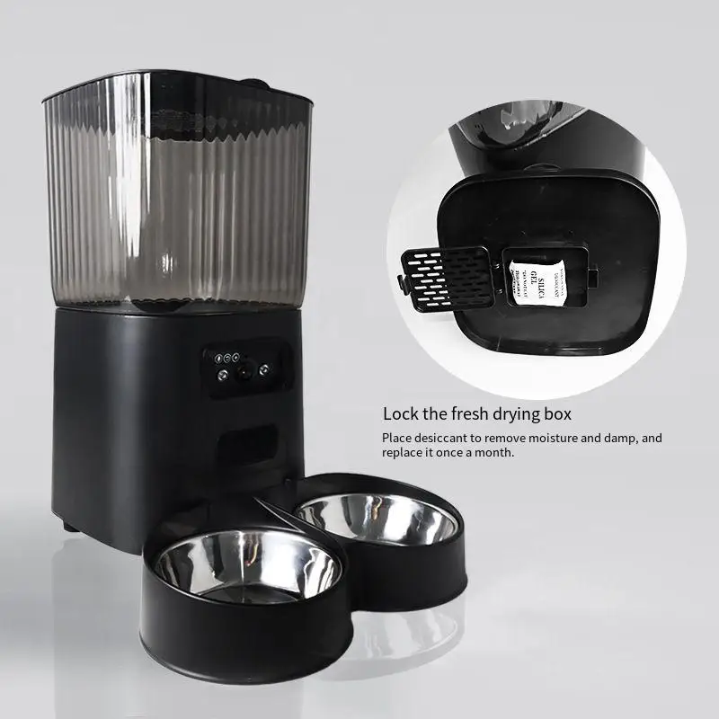 Матовая Черная умная кормушка 5 л