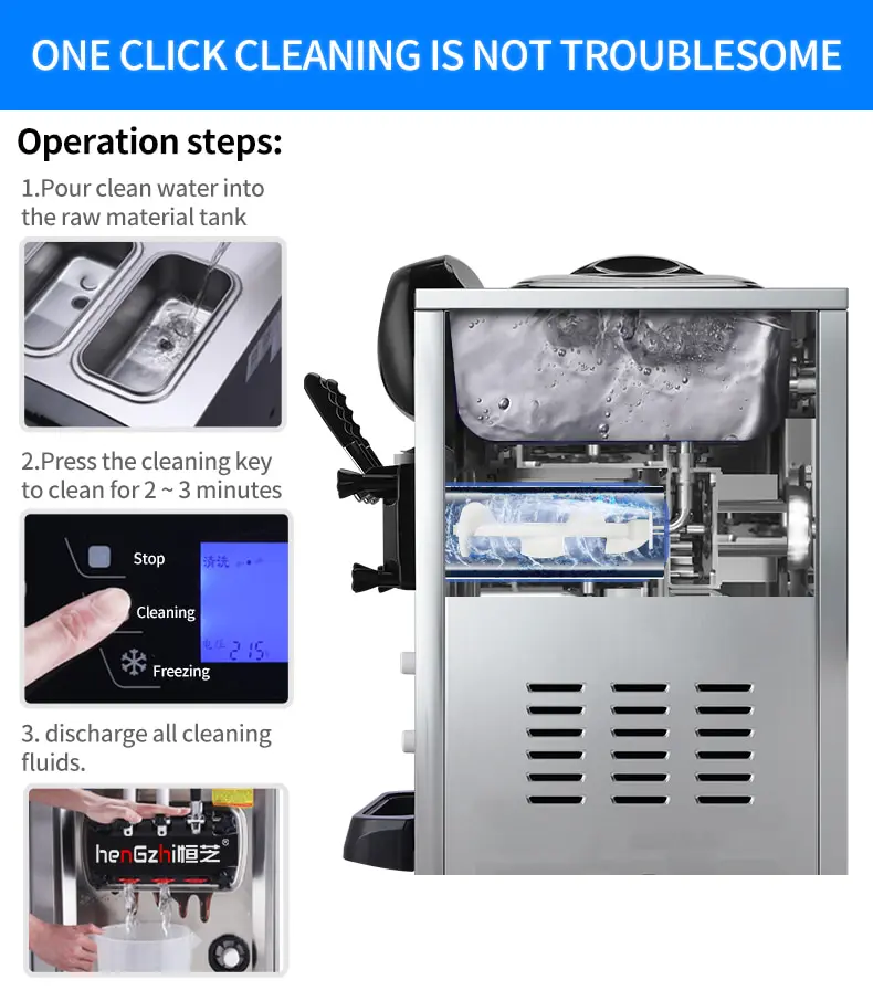 Профессиональная коммерческая машина для производства мягкого мороженого с 3 различными