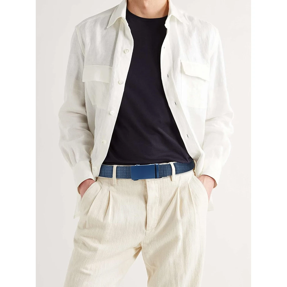 Wholesale Adjustable Wear-resistant Lightweight Nylon Ratchet Belt Men Casual Gift Box Outside Tail Golf Tactical Belt