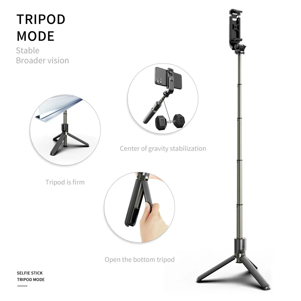 Foldable Wireless Selfie Stick Tripod with Remote Controller for Smartphone