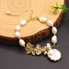 GB0204C-14 Pulsera de perlas con bordes