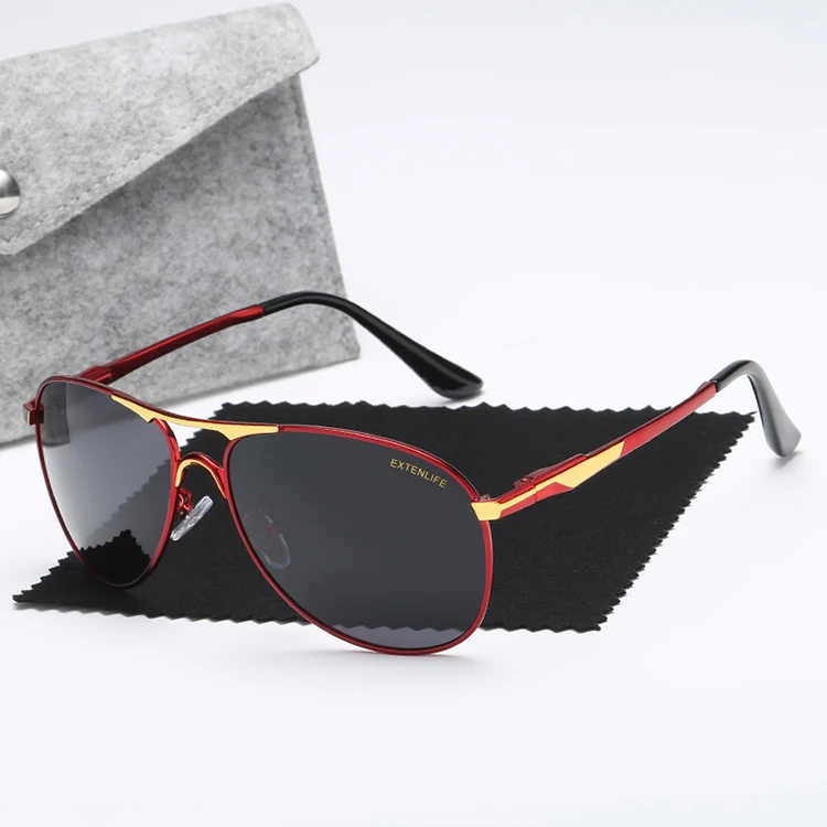 2023  Designer Men Metal Frame Sun Glasses Outdoor Sport Fishing Black  Lens Sunglasses