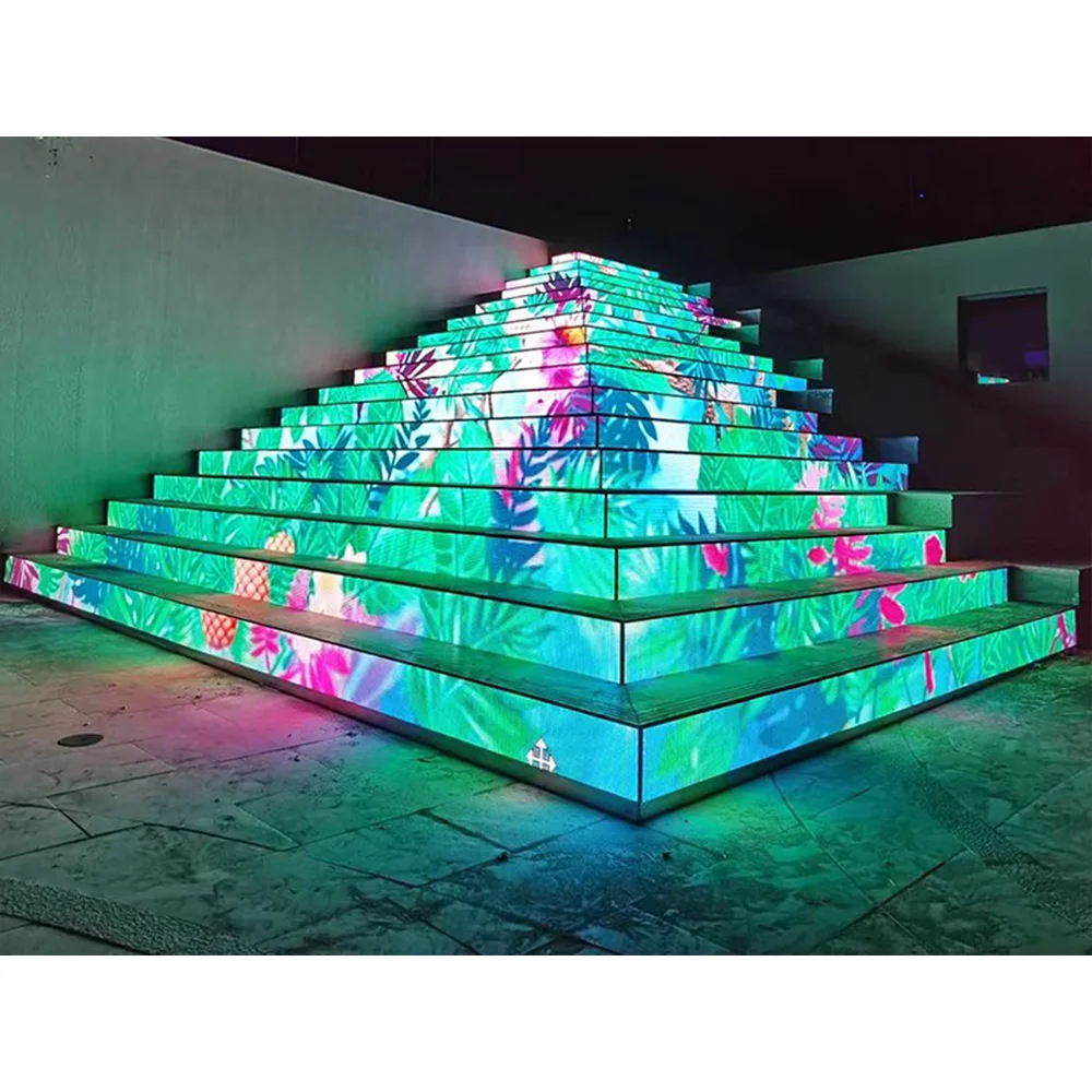 Canbest Digital Led Display Staircase Concert Wedding Festival Stairs Case Floor Tile Screen for Decoration