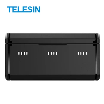 Telesin Battery Charger for Go Pro 13 Camera 3-slot Charger Pocket with LED Battery Level Indicator GoPro Battery Charger