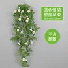 Un bouquet de marguerites bleues accrochées au mur