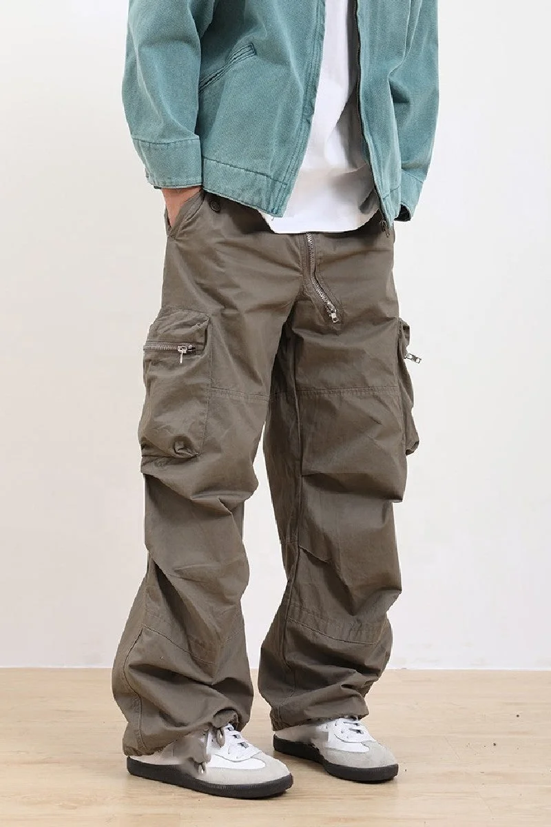 Softshell Canvas High Waist Vintage Distressed Jogger Waterproof Plastic Foot Multipocket Black Reflective Men Winter Cargo