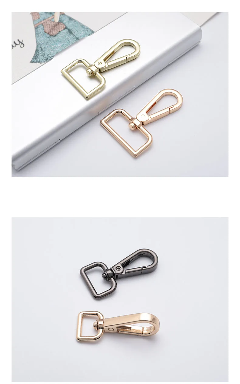 Metal Swivel Eye Snap Hook Trigger Clasps Clips for Leather Craft Bag Strap Belt Webbing Keychain Hooks