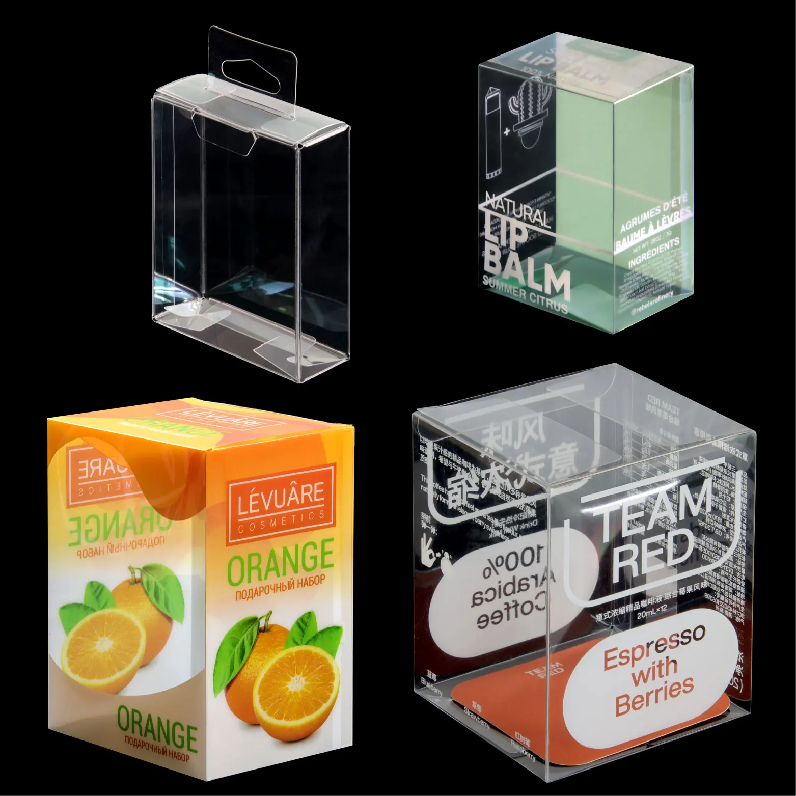 Folding Box Transparent Custom Printed Plastic RPET Customizable Gift & Craft Pvc Pet Plant Packaging Customizable Logo Accept