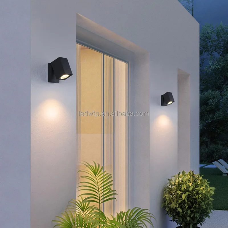 Good Quality 90 Degree Rotating GU10 Outdoor Waterproof LED Porch Light Balcony Stair Villa Wall Light 7W COB Exterior Wall Lamp