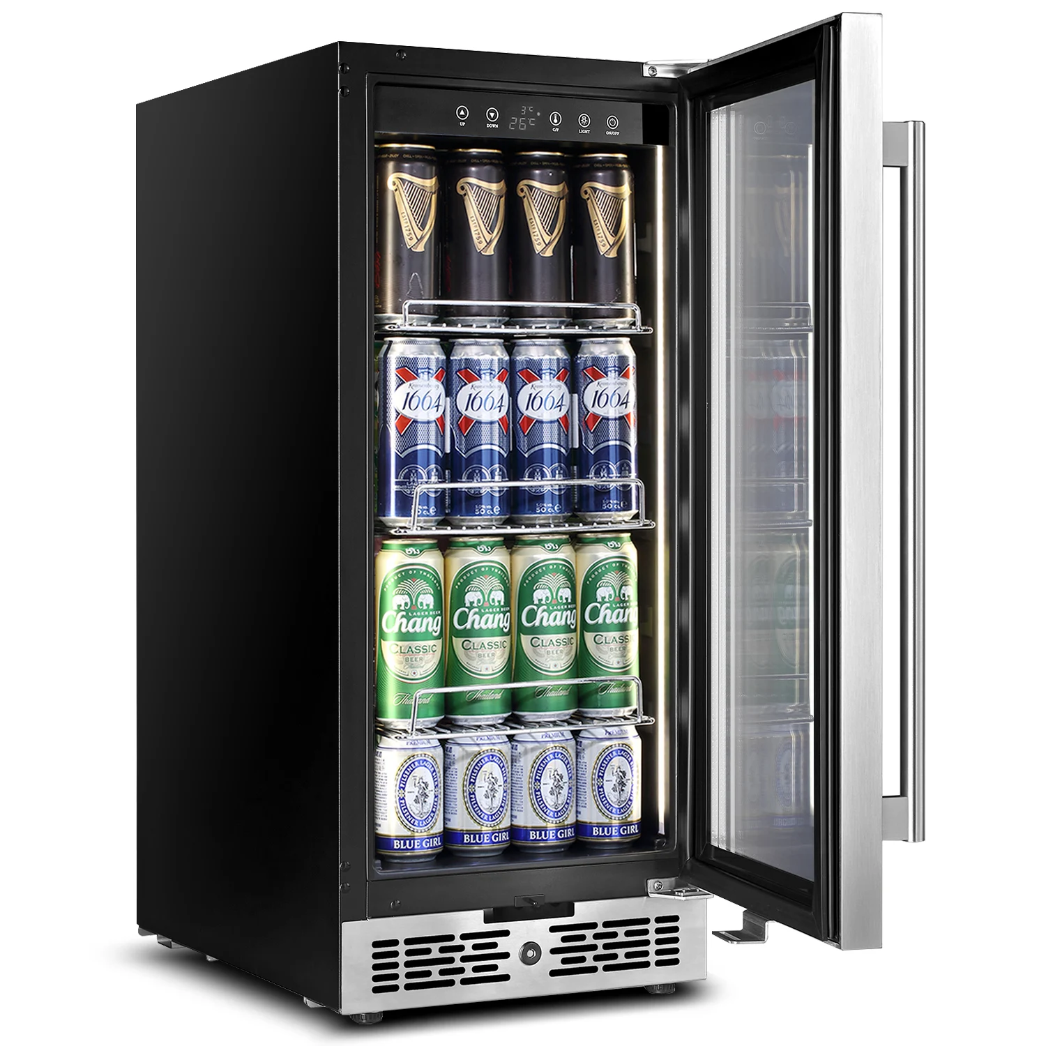 Single Door Beverage Cooler With PP Shelves Under Counter
